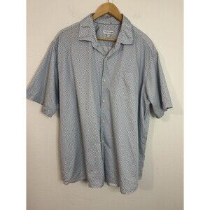 Peter Millar Mens Size 2XL Performance Dress Shirt Summer 100% Cotton Blue White